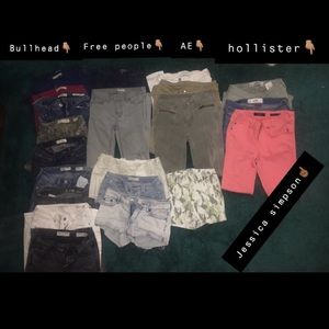 Numerous different brands of jeans